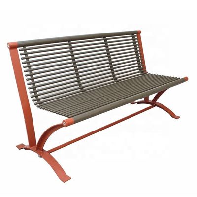 Powder Coated Steel Exterior Park Benches , Garden Bench 6ft Waterproof