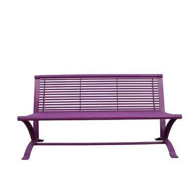 Powder Coated Steel Exterior Park Benches , Garden Bench 6ft Waterproof