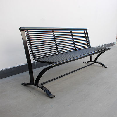 Powder Coated Steel Exterior Park Benches , Garden Bench 6ft Waterproof