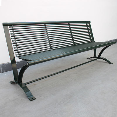 Powder Coated Steel Exterior Park Benches , Garden Bench 6ft Waterproof