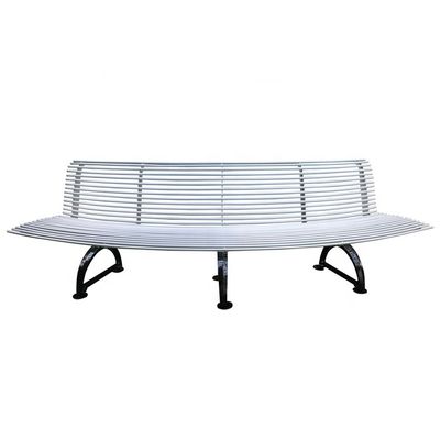 RAL Color Garden Metal Bench , Curved Outdoor Benches With Sandblasting Finish