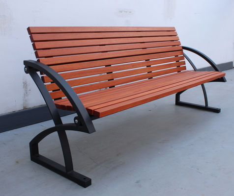 Glossy Matte Finish Solid Wood Garden Bench Seat With Back 1540mm Length