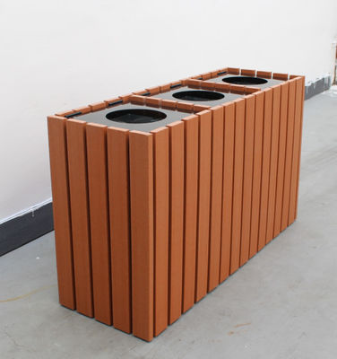 Commercial Recycling Containers Outdoor With 3 Bins 700mm Height