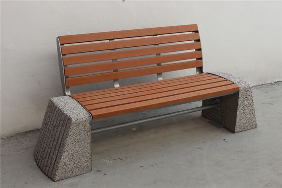 Modern Courtyard Outdoor Wooden Bench Furniture With Mild Steel Camphor Wood Material