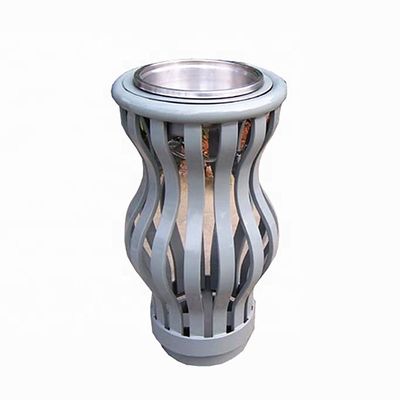 Curved Shape Outdoor Ashtray Stand , Surface Mounted Metal Cigarette Bin
