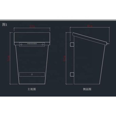Curbside Wall Mounted Dog Waste Bin , Pet Waste Station Rectangular Shape