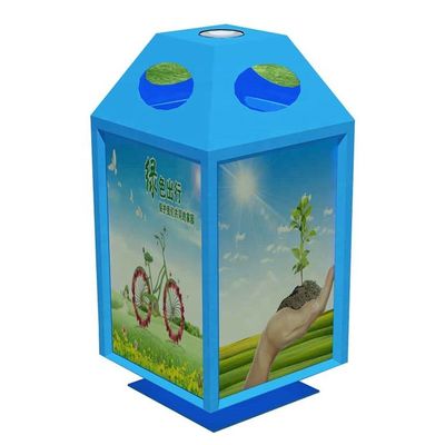 Painted Metal Custom Garbage Cans Rectangular Shape With Galvanized Steel Liner