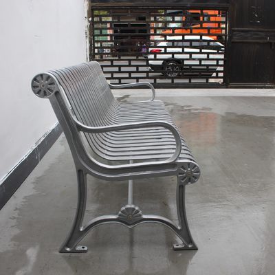 Outdoor Urban Metal Bench , Steel Patio Bench With Mild Steel Cast Iron Material