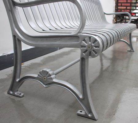 Outdoor Urban Metal Bench , Steel Patio Bench With Mild Steel Cast Iron Material