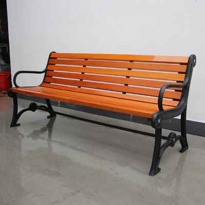 1800mm Solid Timber Outdoor Bench Seat , Traditional Wooden Bench With Steel Frame