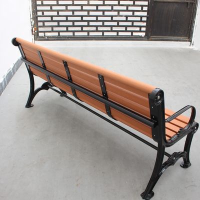 1800mm Solid Timber Outdoor Bench Seat , Traditional Wooden Bench With Steel Frame