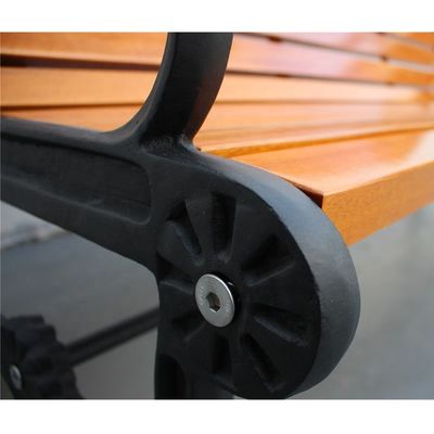 1800mm Solid Timber Outdoor Bench Seat , Traditional Wooden Bench With Steel Frame