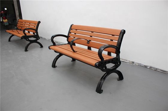 Sandblasted Powder Coated Outdoor Wooden Bench For Farmhouse Courtyard