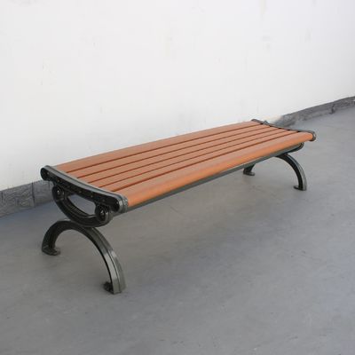 Sandblasted Powder Coated Outdoor Wooden Bench For Farmhouse Courtyard
