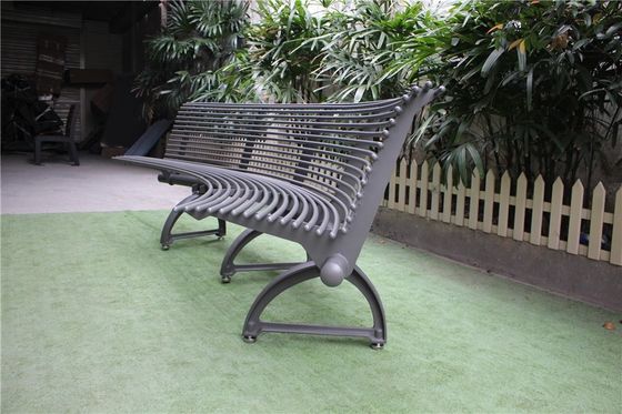 Custom Curved Outdoor Metal Benches For Bus Stop Park Street