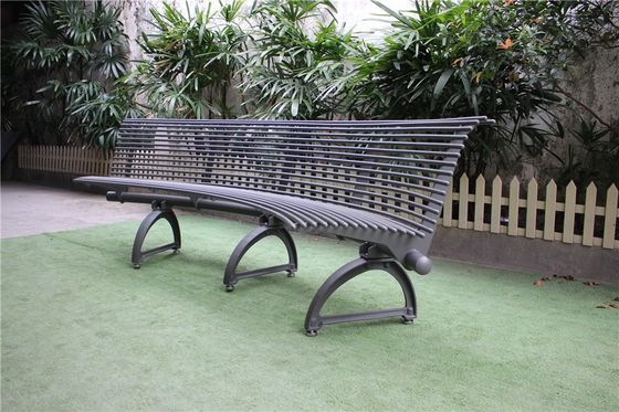 Custom Curved Outdoor Metal Benches For Bus Stop Park Street