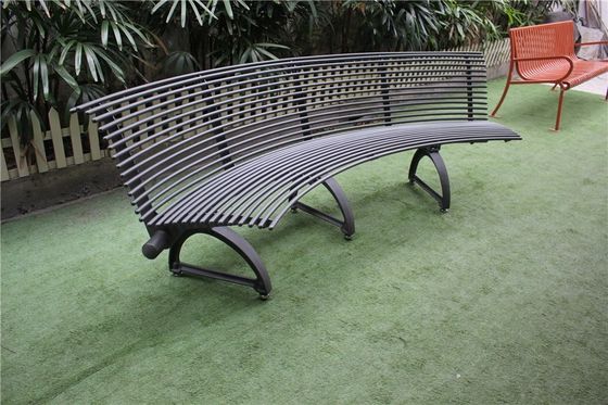Custom Curved Outdoor Metal Benches For Bus Stop Park Street