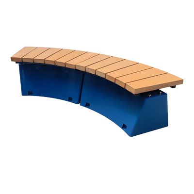 Curved Backless Outdoor Recycled Plastic Benches For Garden Tree