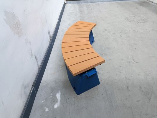 Curved Backless Outdoor Recycled Plastic Benches For Garden Tree