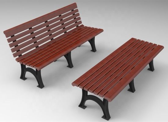 Eco Friendly Outdoor Wooden Bench , Rustic Garden Benches With Sandblast Zinc Spraying