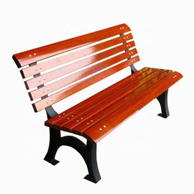 Eco Friendly Outdoor Wooden Bench , Rustic Garden Benches With Sandblast Zinc Spraying