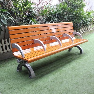 Waterproof Anti Rust Outdoor Wooden Bench With Cast Aluminium Material