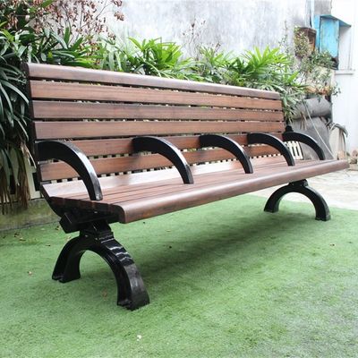 Waterproof Anti Rust Outdoor Wooden Bench With Cast Aluminium Material