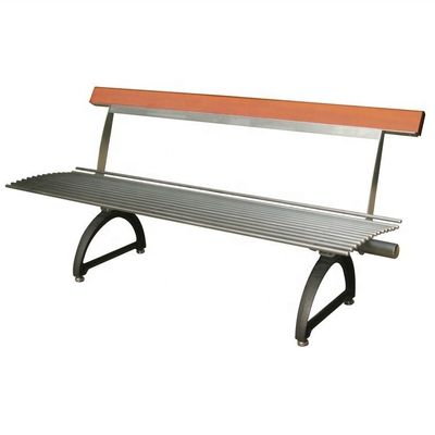 Modern Outdoor Stainless Steel Garden Bench With Cast Iron Legs