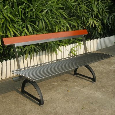 Modern Outdoor Stainless Steel Garden Bench With Cast Iron Legs