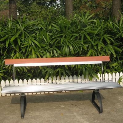 Modern Outdoor Stainless Steel Garden Bench With Cast Iron Legs