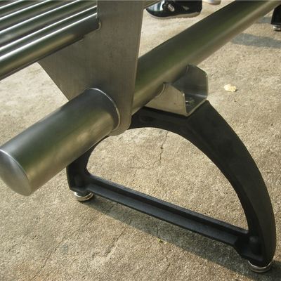 Modern Outdoor Stainless Steel Garden Bench With Cast Iron Legs