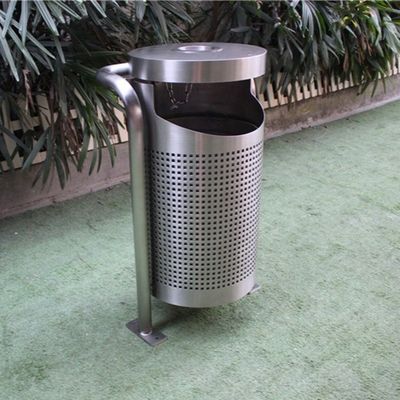 Stainless Steel Commercial Outdoor Trash Cans Rustproof For Garden Park