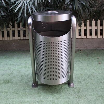 Stainless Steel Commercial Outdoor Trash Cans Rustproof For Garden Park