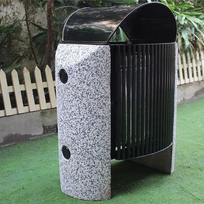 Rectangular Metal Outdoor Trash Cans 740 X 500 X 930mm Size For Garbage