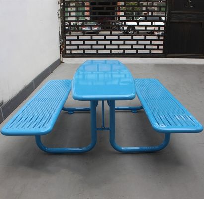 Small Waterproof Rustproof Outdoor Picnic Tables Perforated Steel Material For Kids