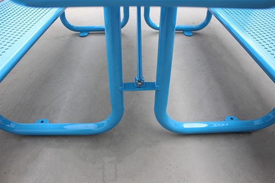 Small Waterproof Rustproof Outdoor Picnic Tables Perforated Steel Material For Kids