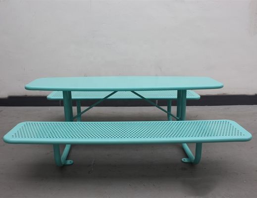 Small Waterproof Rustproof Outdoor Picnic Tables Perforated Steel Material For Kids