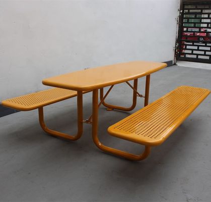 Small Waterproof Rustproof Outdoor Picnic Tables Perforated Steel Material For Kids