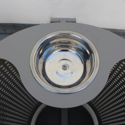 Outdoor Public 120l Garbage Can , Sustainable 32 Gallon Steel Trash Bins
