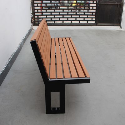 Customized Outdoor Recycled Plastic Benches Surface Mounted With Mild Steel Frame