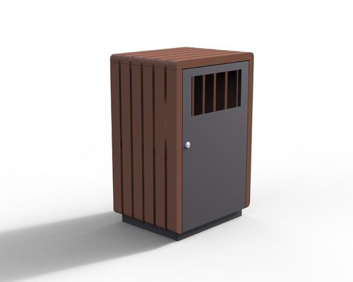Outdoor Commercial Garbage Bin And Park Rubbish Bin Wood Ashtray Dustbin For Community