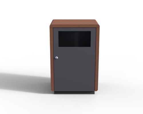 Outdoor Commercial Garbage Bin And Park Rubbish Bin Wood Ashtray Dustbin For Community