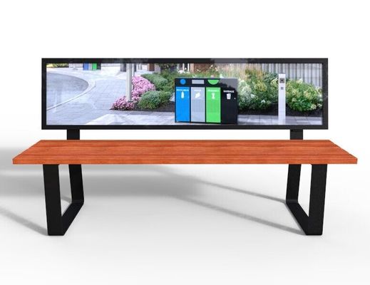 Wooden Advertising Bench Waterproof For Outdoor Garden Park