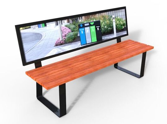 Wooden Advertising Bench Waterproof For Outdoor Garden Park