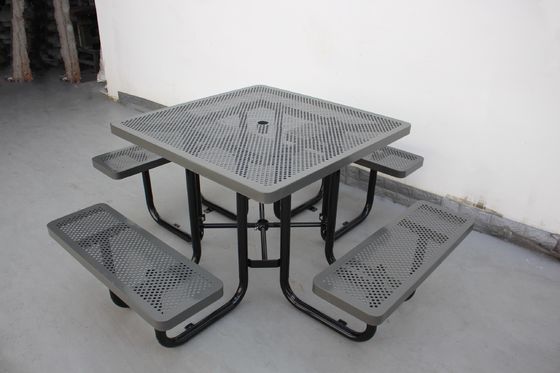 Customized Metal Patio Table And Chairs , Commercial Outdoor Picnic Table Set