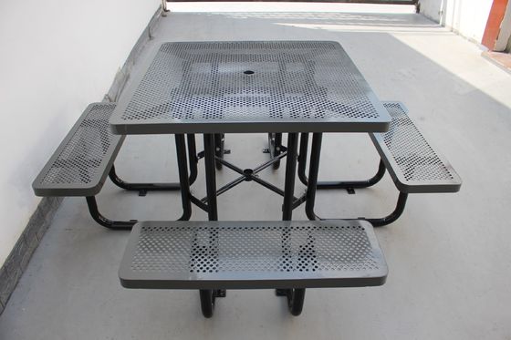 Customized Metal Patio Table And Chairs , Commercial Outdoor Picnic Table Set