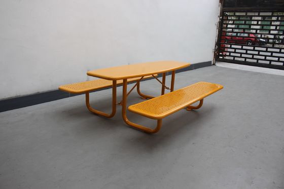 Waterproof Rustproof Outdoor Picnic Tables Perforated Steel Material For Park