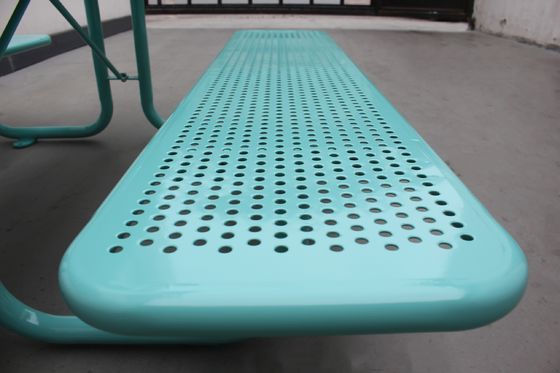 Waterproof Rustproof Outdoor Picnic Tables Perforated Steel Material For Park