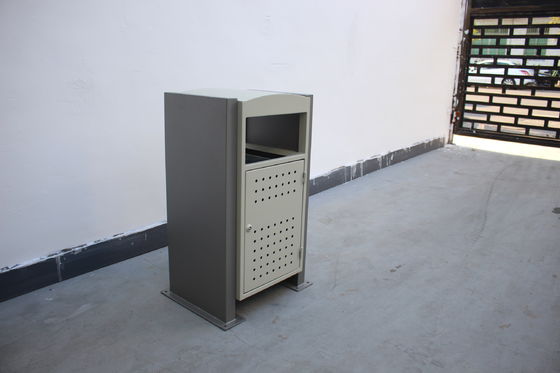 Sanitary Rubbish Bin Metal Waste Bin 13 Gallon Outdoor Trash Can For Streets