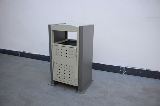 Sanitary Rubbish Bin Metal Waste Bin 13 Gallon Outdoor Trash Can For Streets